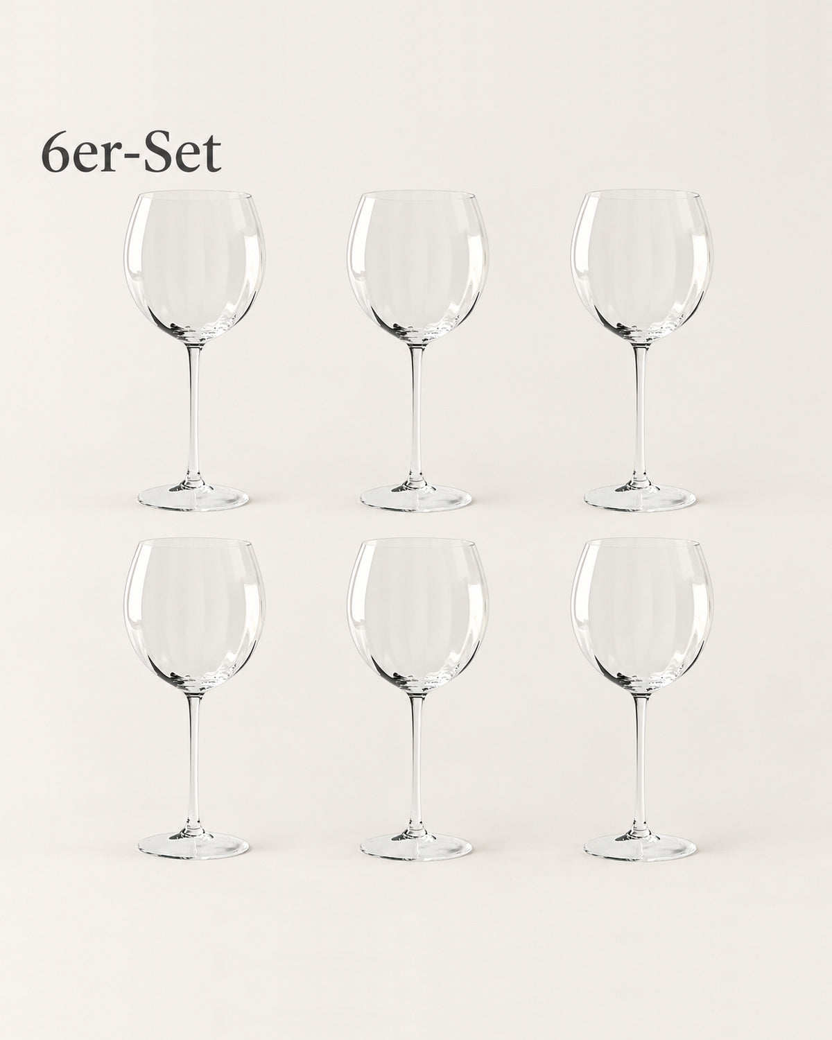 Gatsby 6er-Set Rotweingläser aus Kristallglas