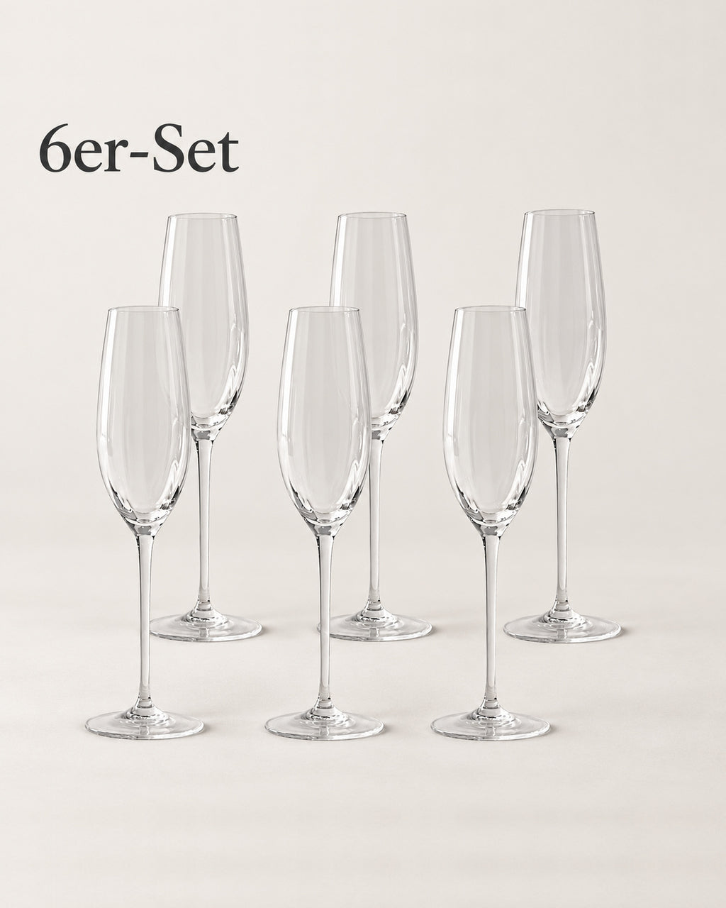Gatsby 6er-Set Champagnergläser aus Kristallglas