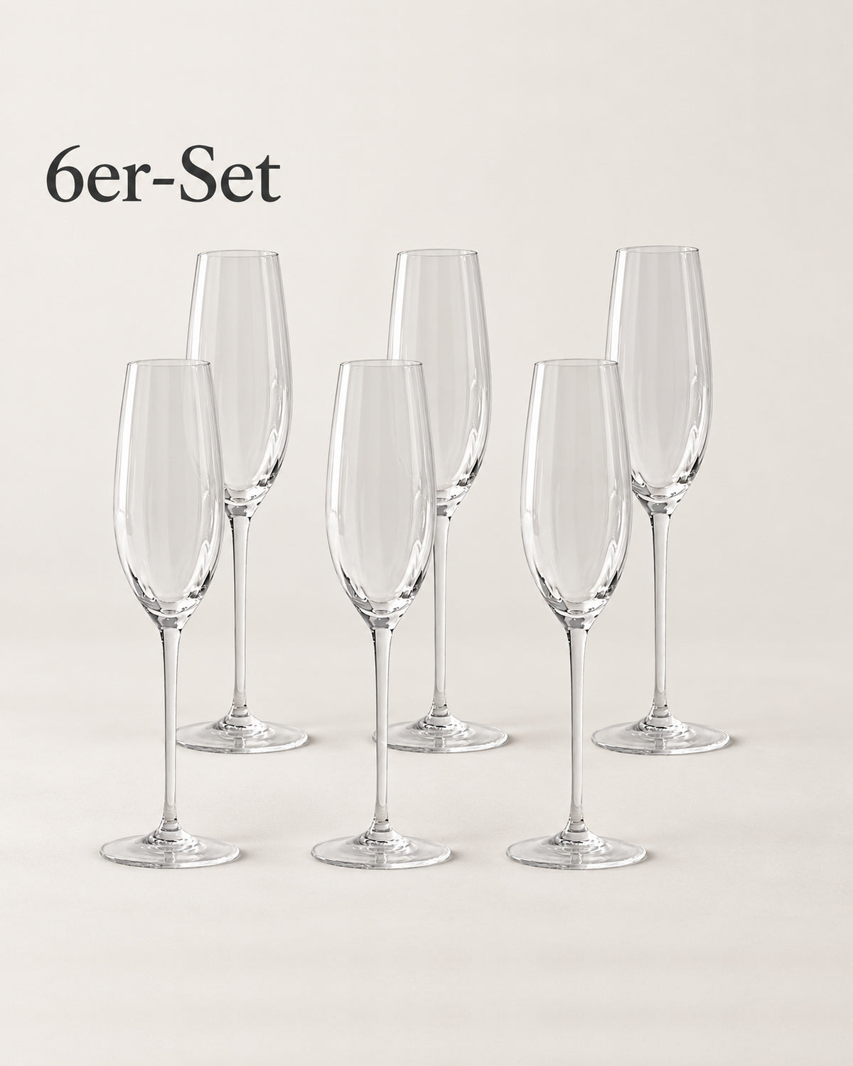 Gatsby 6er-Set Champagnergläser aus Kristallglas