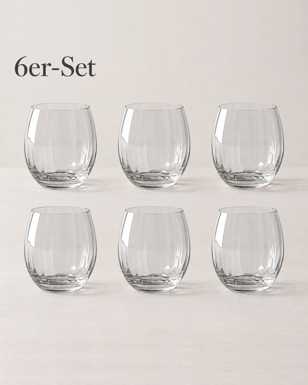 Gatsby 6er-Set Wassergläser aus Kristallglas
