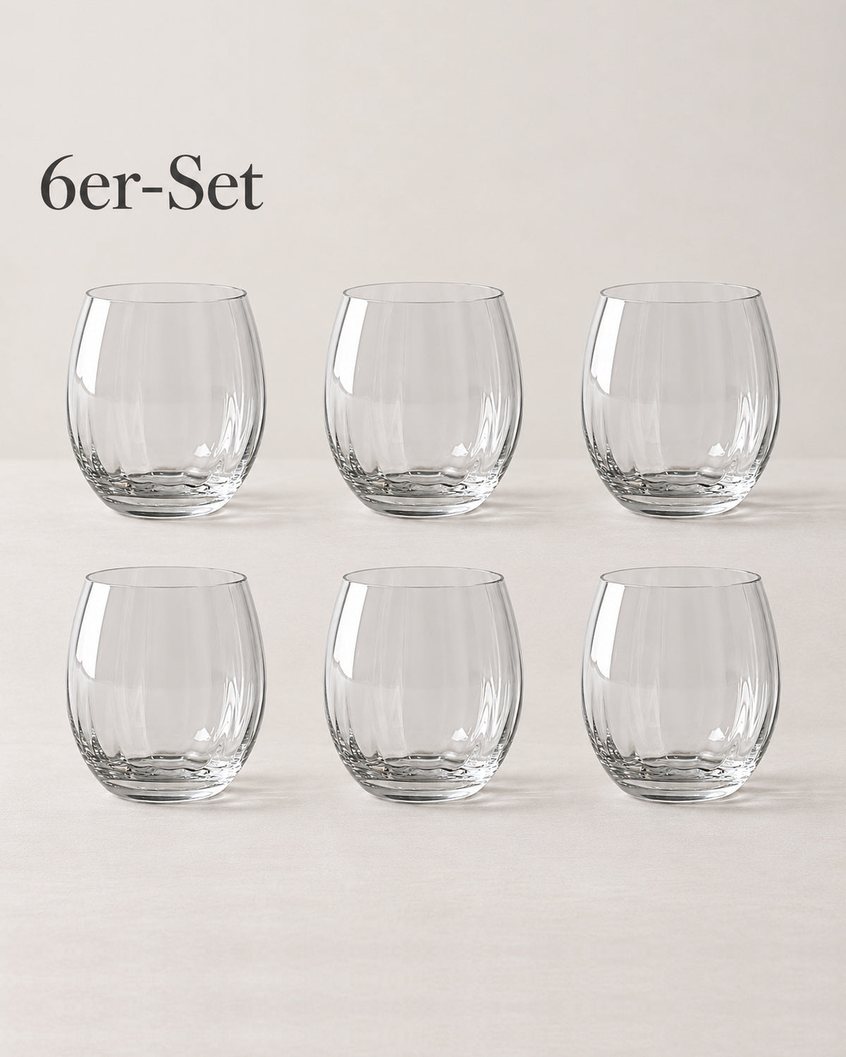 Gatsby 6er-Set Wassergläser aus Kristallglas