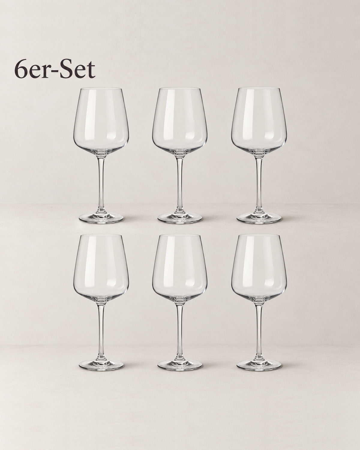 6er-Set Dao Rotweinglas, Kristallglas H 25 cm, D 10 cm