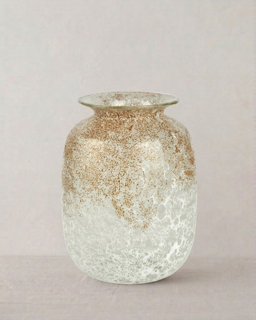 Paomo Vase weiß gold