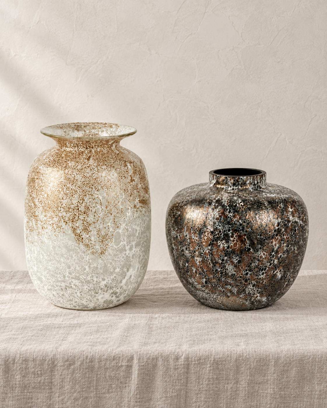 Paomo Vase weiß gold