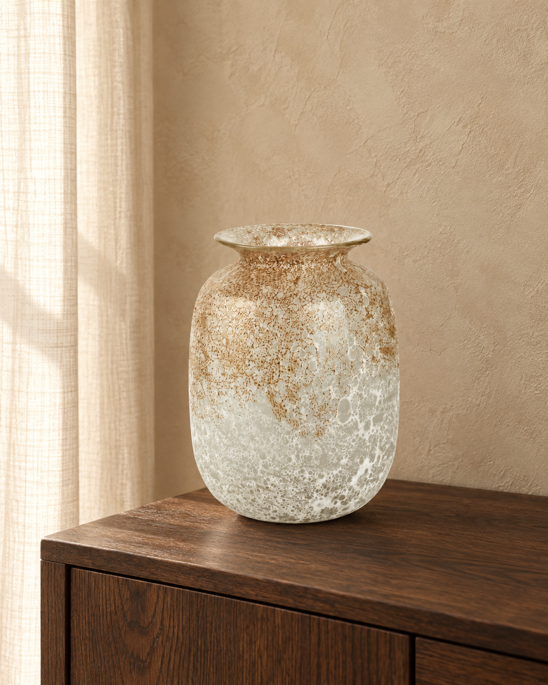 Paomo Vase weiß gold