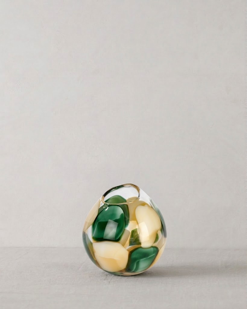 Bagodar Vase klein grün beige