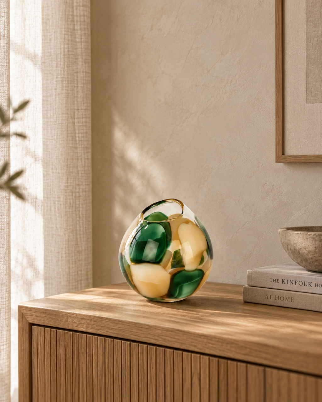 Bagodar Vase klein grün beige