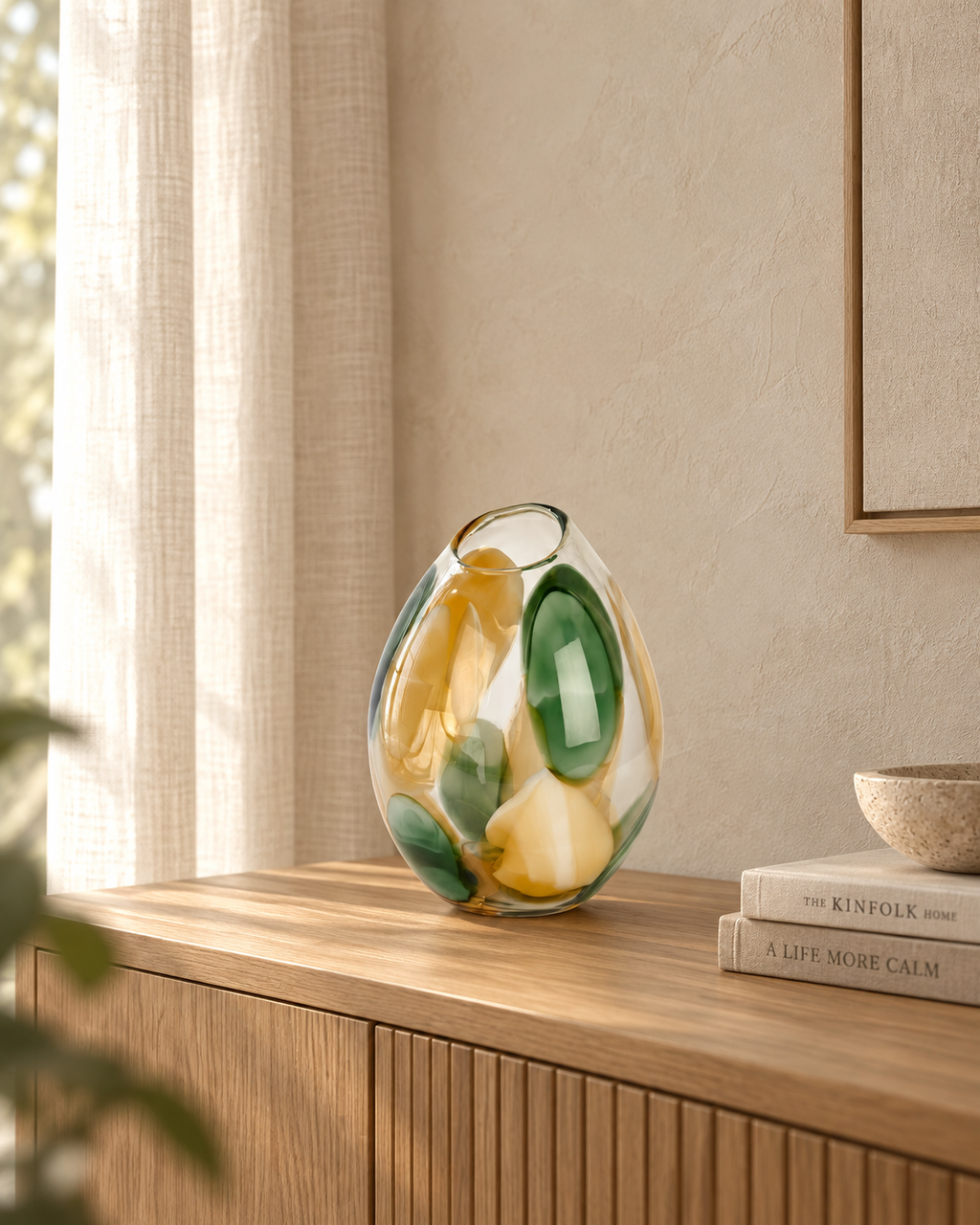 Bagodar Vase groß grün beige