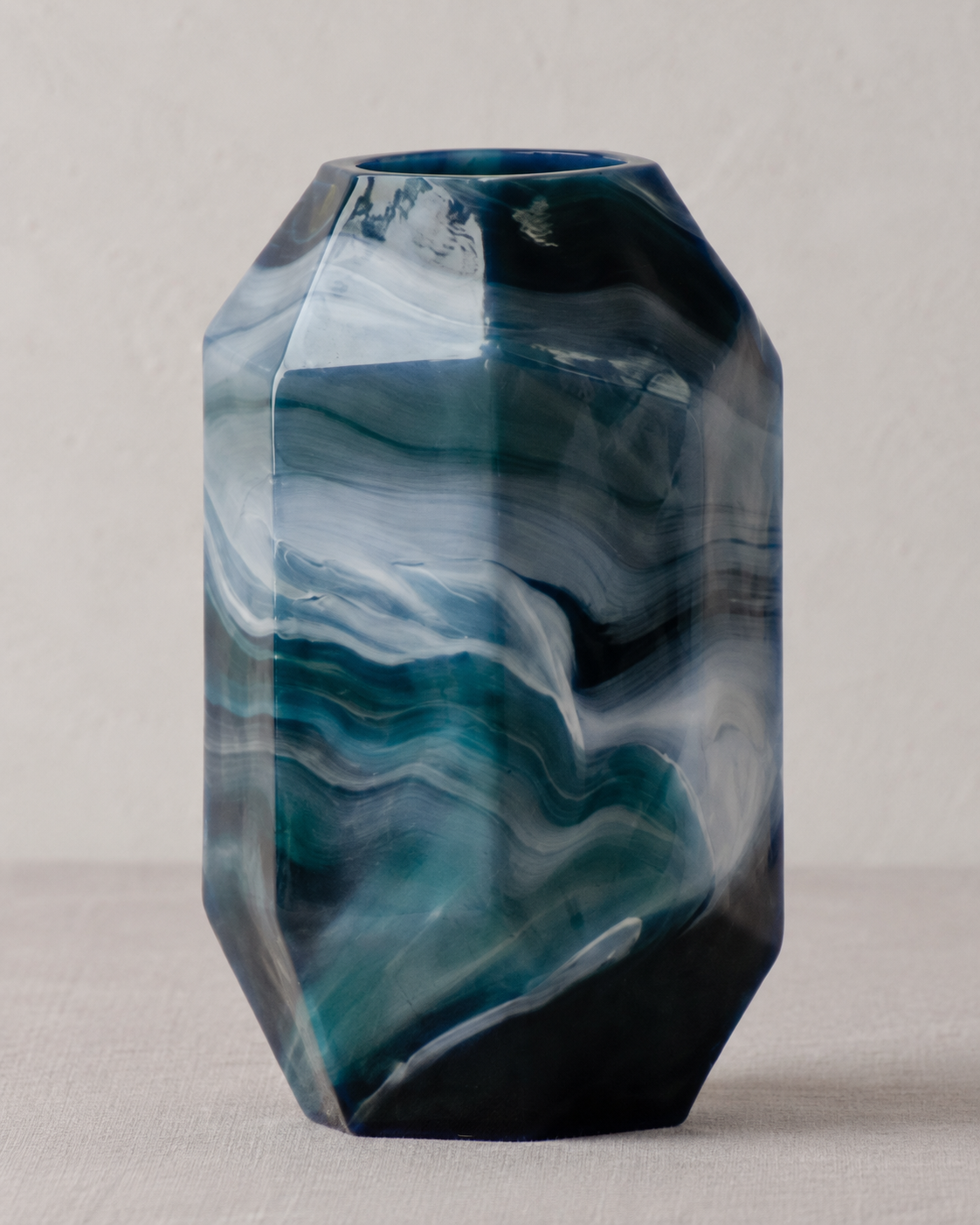 Gliani Glasvase H 29,5 cm D 17 cm petrolblau