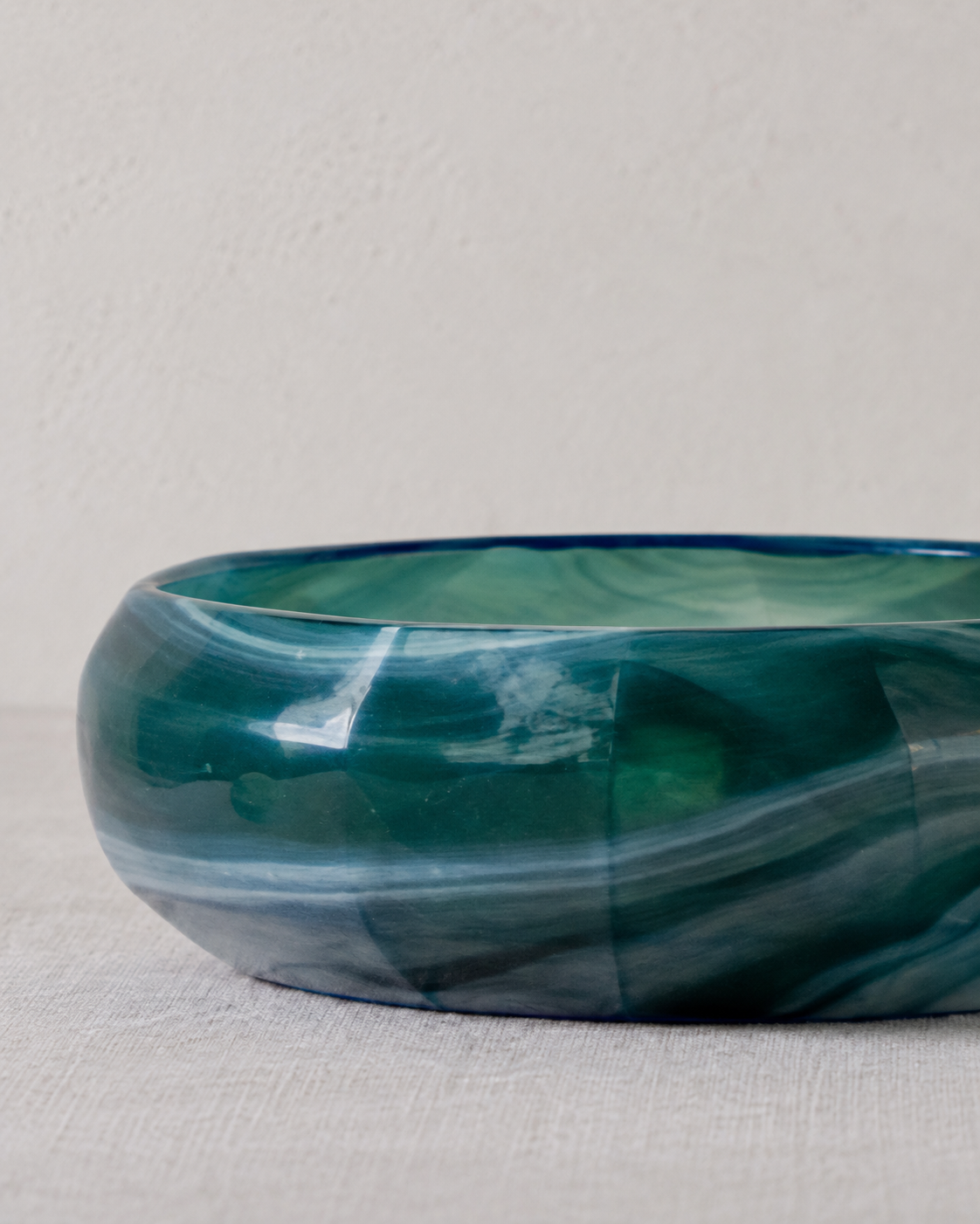 Gliani Glasschale H 11 cm D 37 cm petrolblau