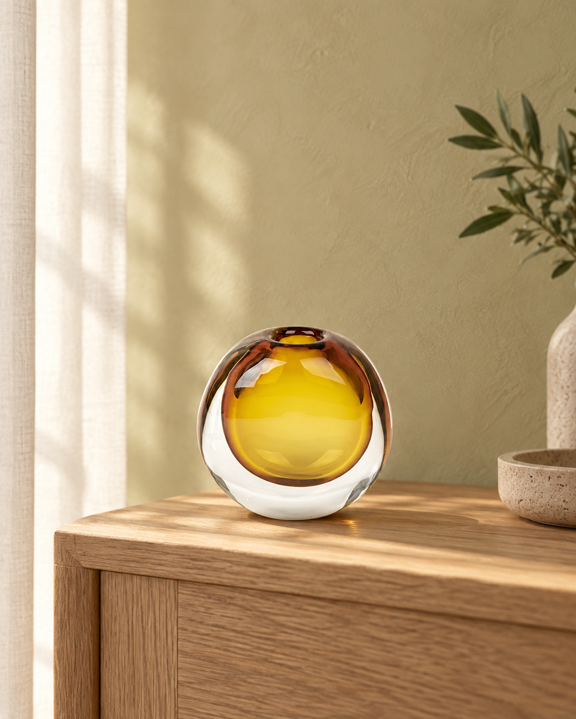 Cariani Vase Glas safran