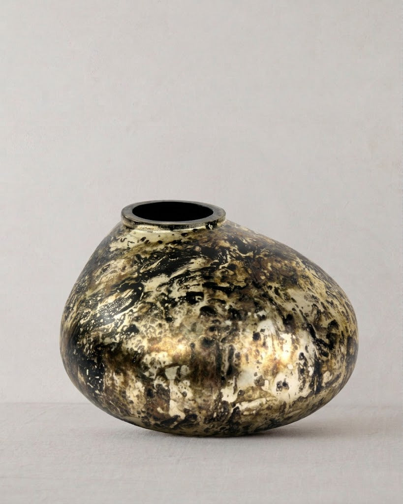 Kala Vase klein Glas silber