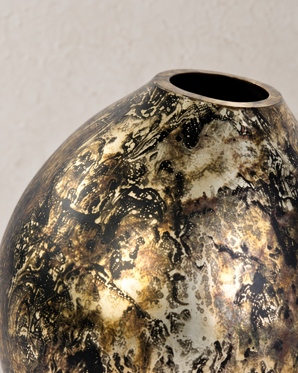 Kala Vase groß Glas vintage silber