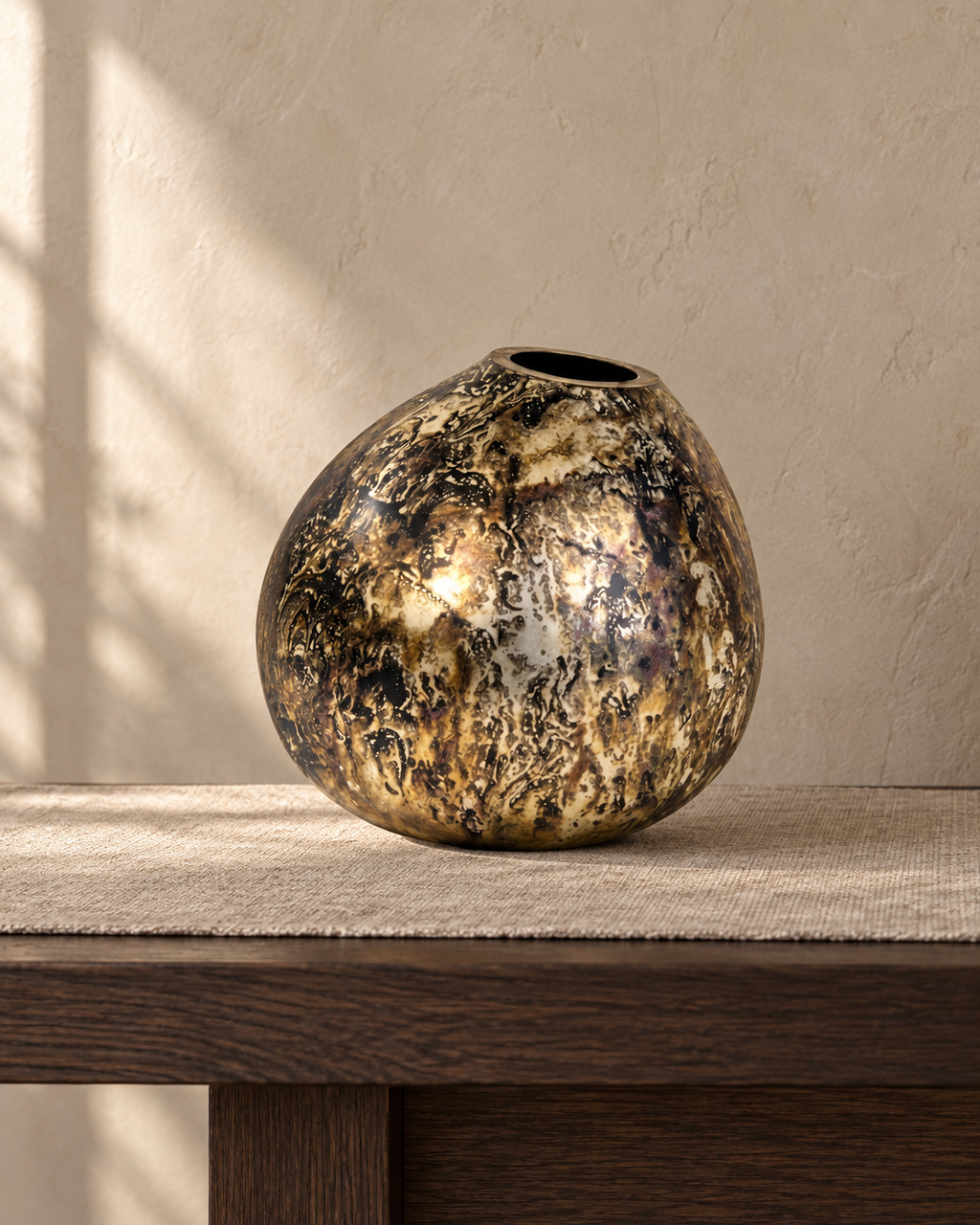 Kala Vase groß Glas vintage silber