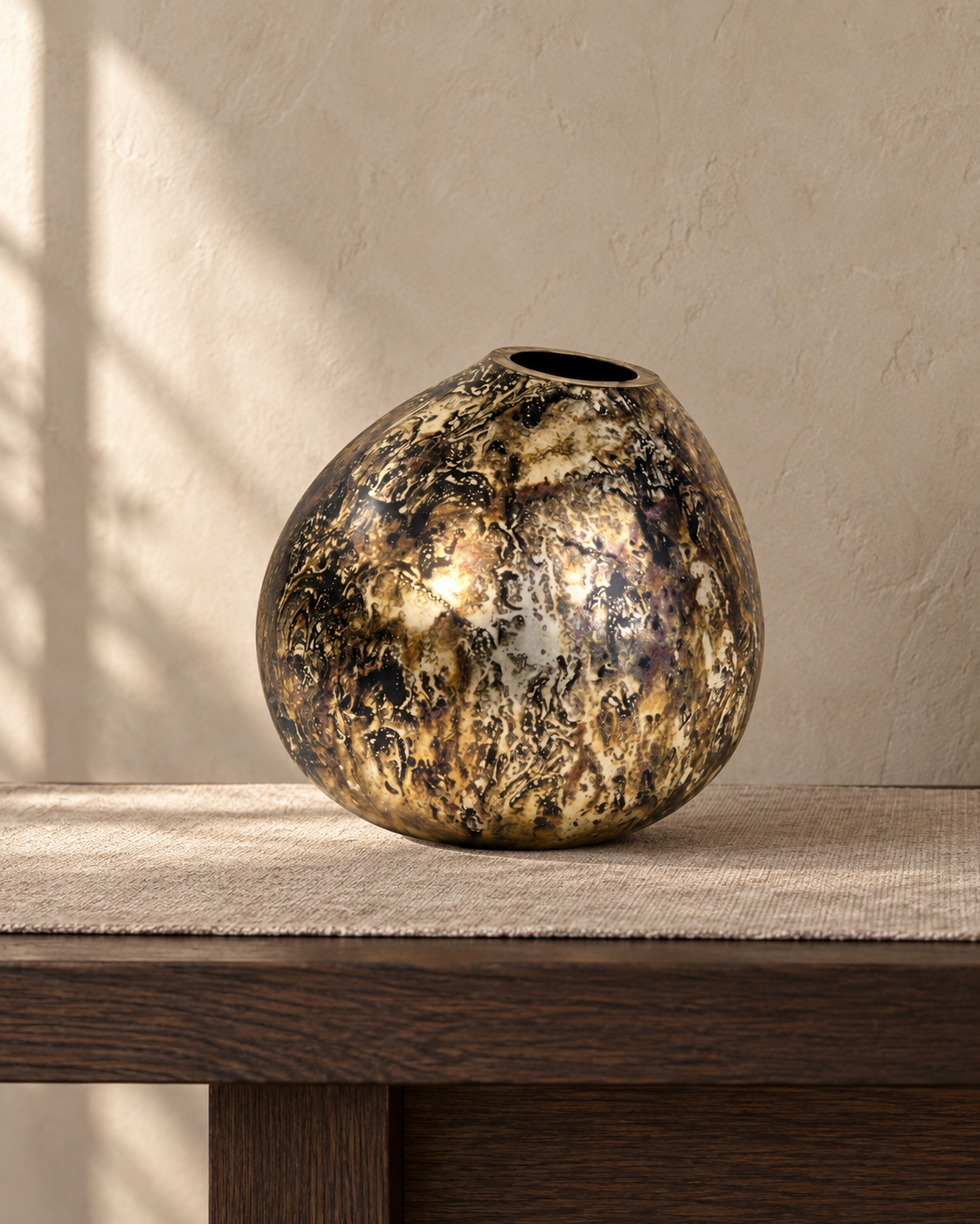 Kala Vase groß Glas vintage silber