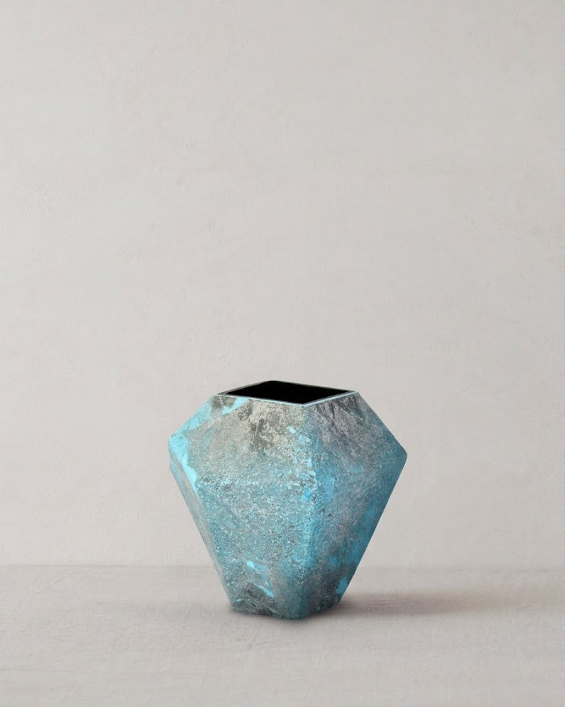 Peruzzi Vase Glas himmelblau