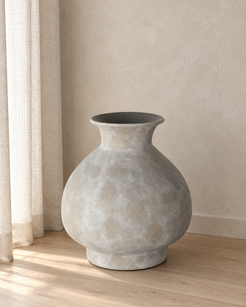 Guangze Bodenvase groß Keramik grau
