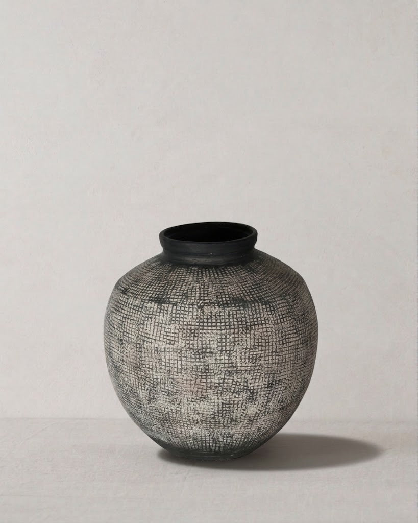 Shaoguan Bodenvase mittel Keramik grau-schwarz
