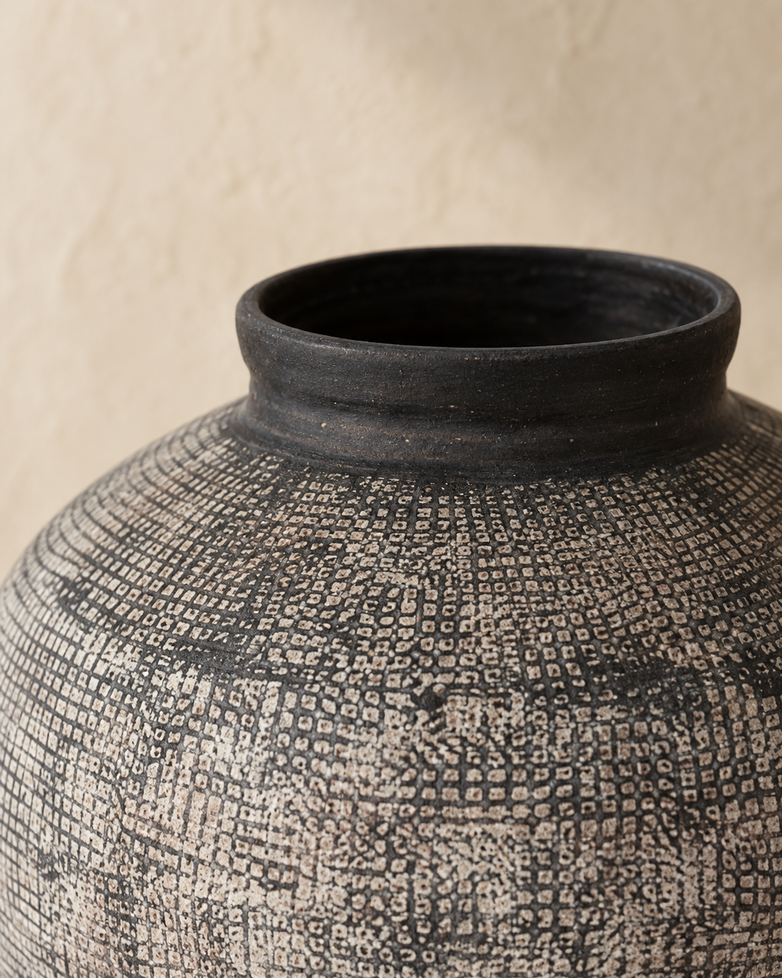 Shaoguan Bodenvase mittel Keramik grau-schwarz