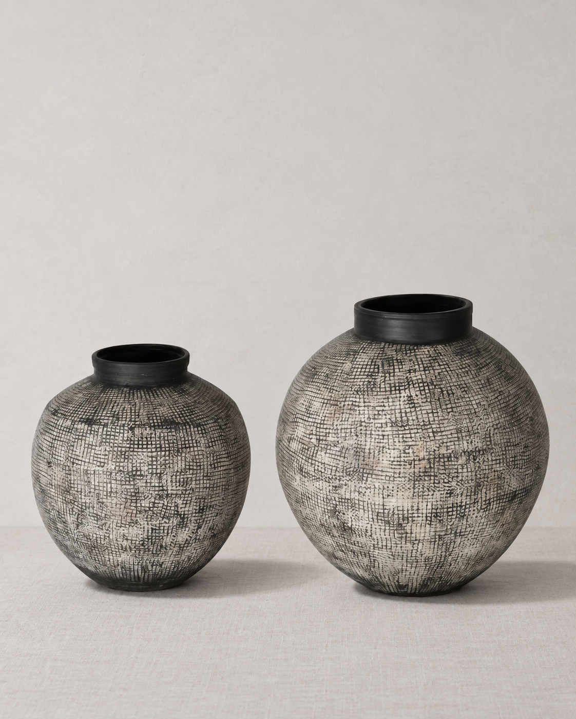Shaoguan Bodenvase groß Keramik grau-schwarz