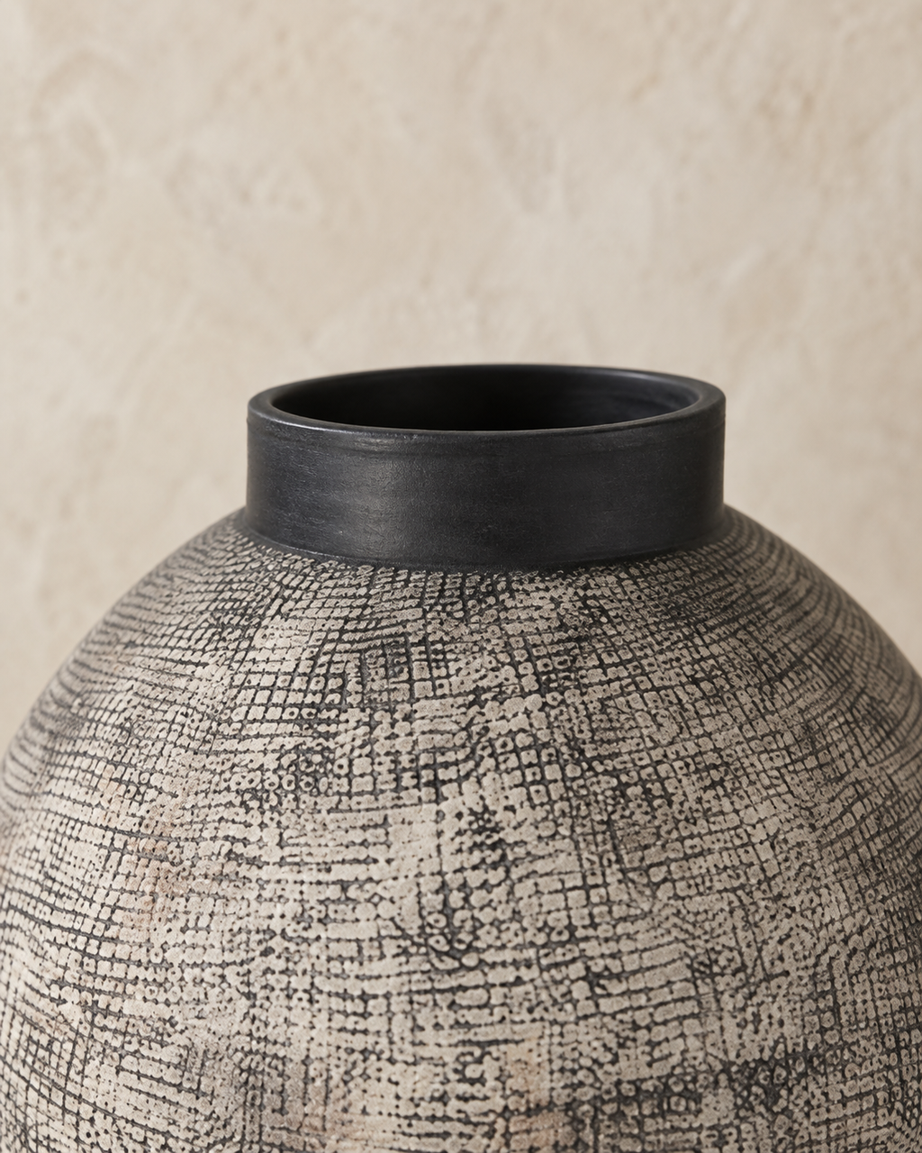 Shaoguan Bodenvase groß Keramik grau-schwarz