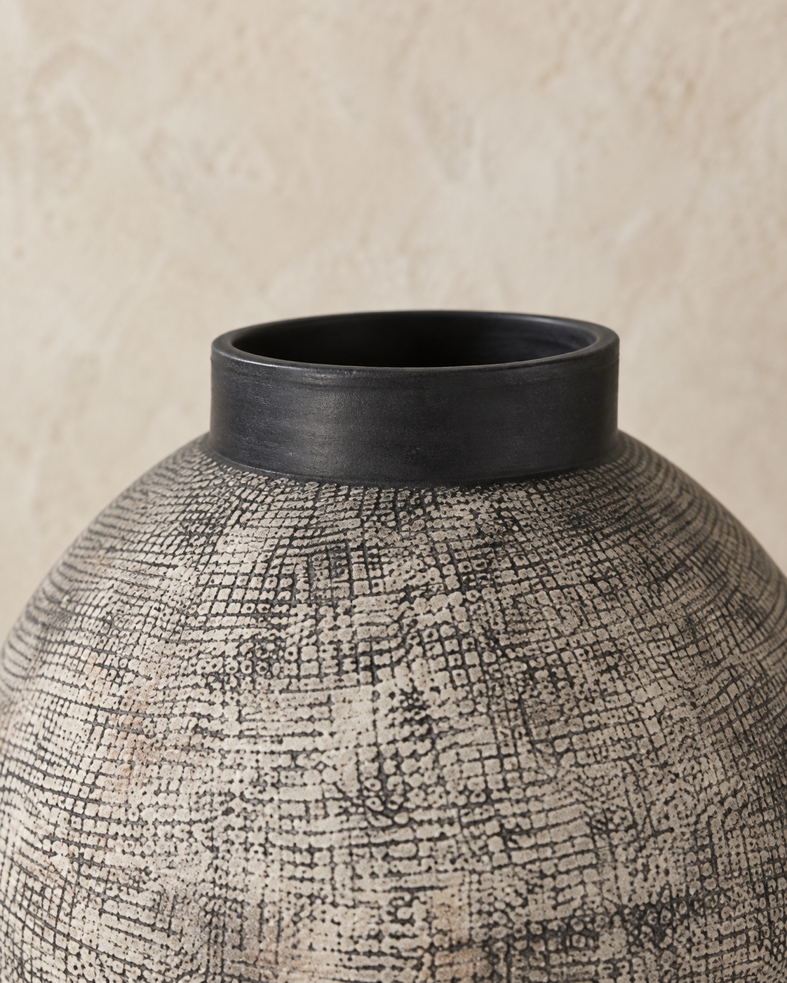 Shaoguan Bodenvase groß Keramik grau-schwarz