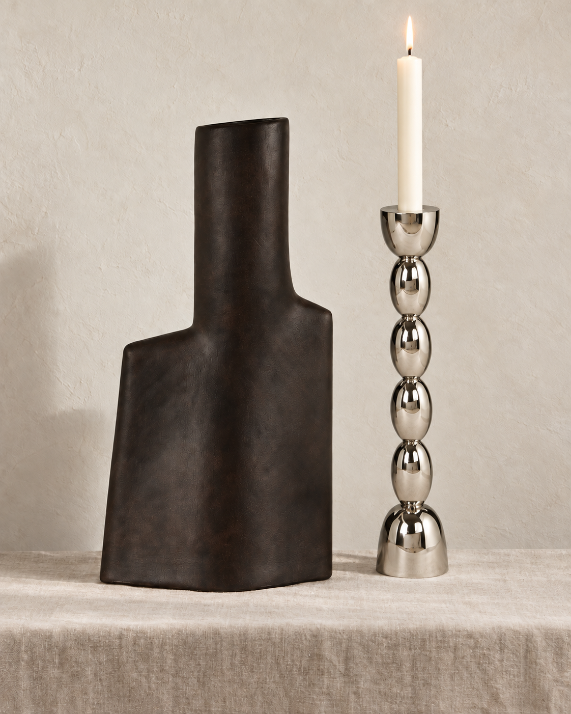 Nivon Vase Keramik dunkelbraun