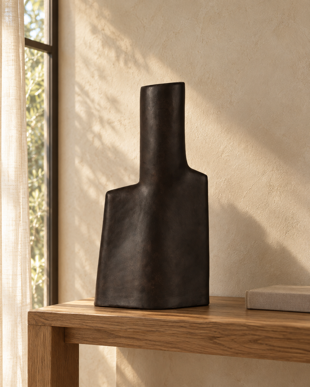 Nivon Vase Keramik dunkelbraun