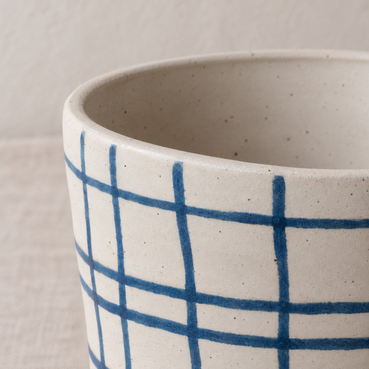 Mona Gefäß Keramik beige/blau