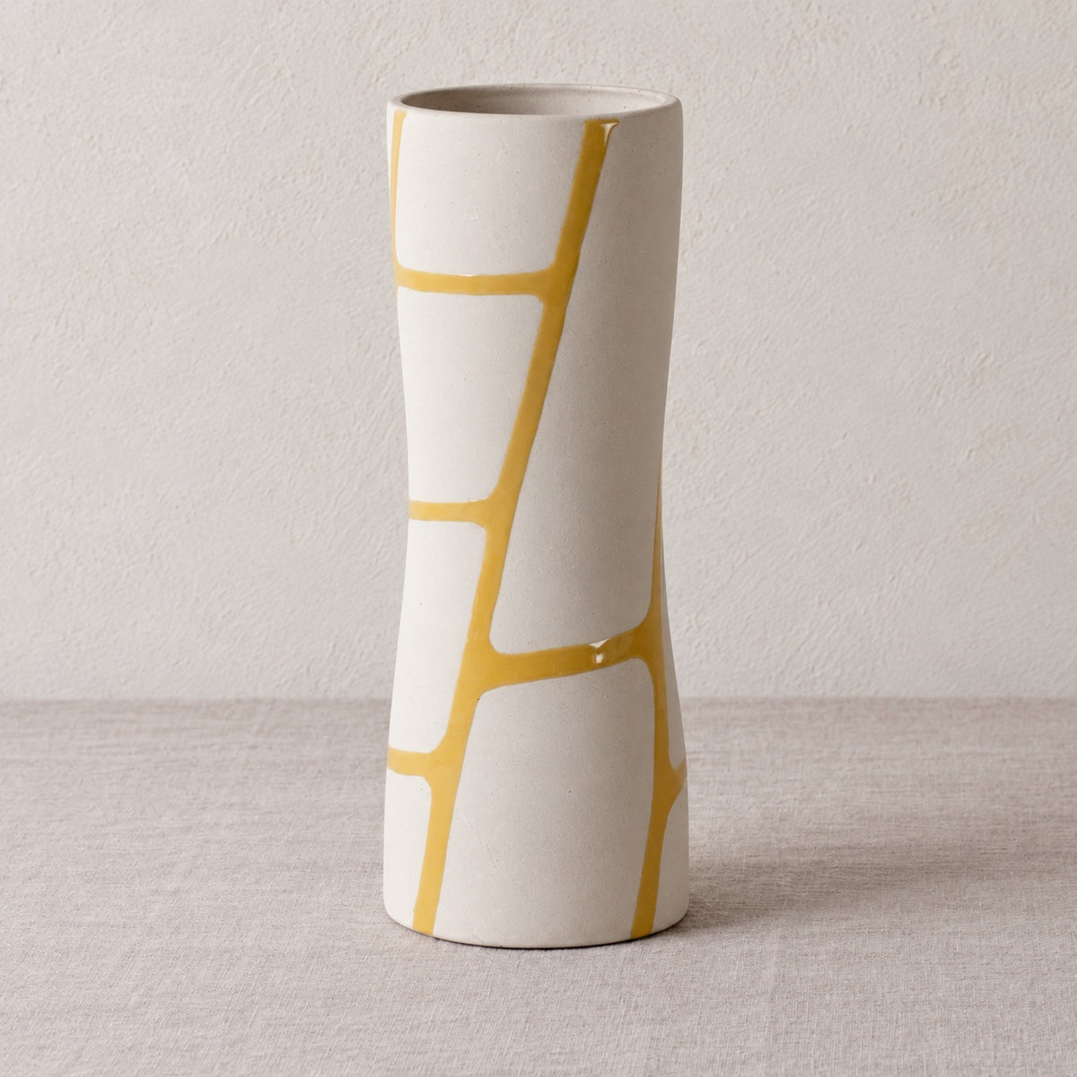 Mona Vase, Keramik, beige/zitr.gelb