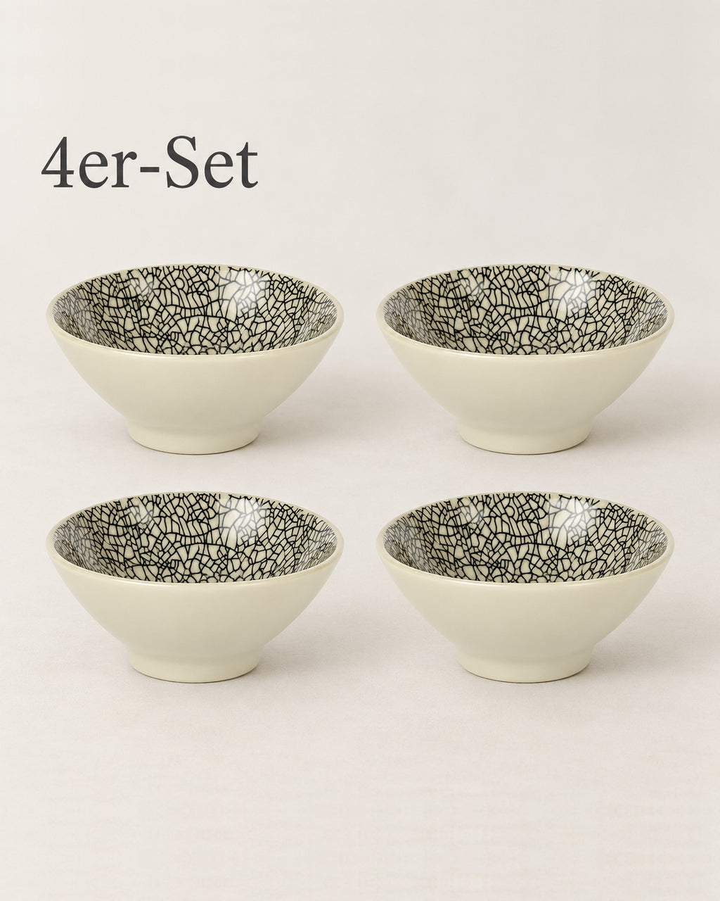 Kaori 4er-Set Dippschale klein schwarz/weiß