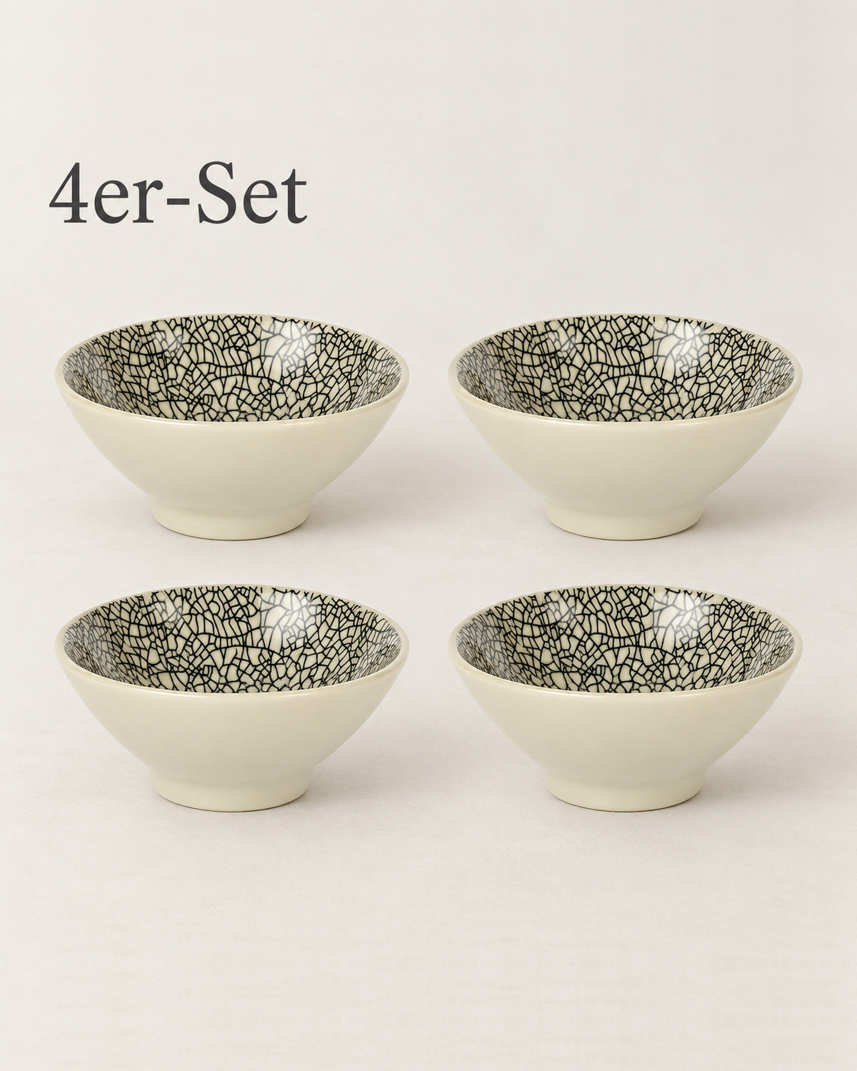Kaori 4er-Set Dippschale klein schwarz/weiß