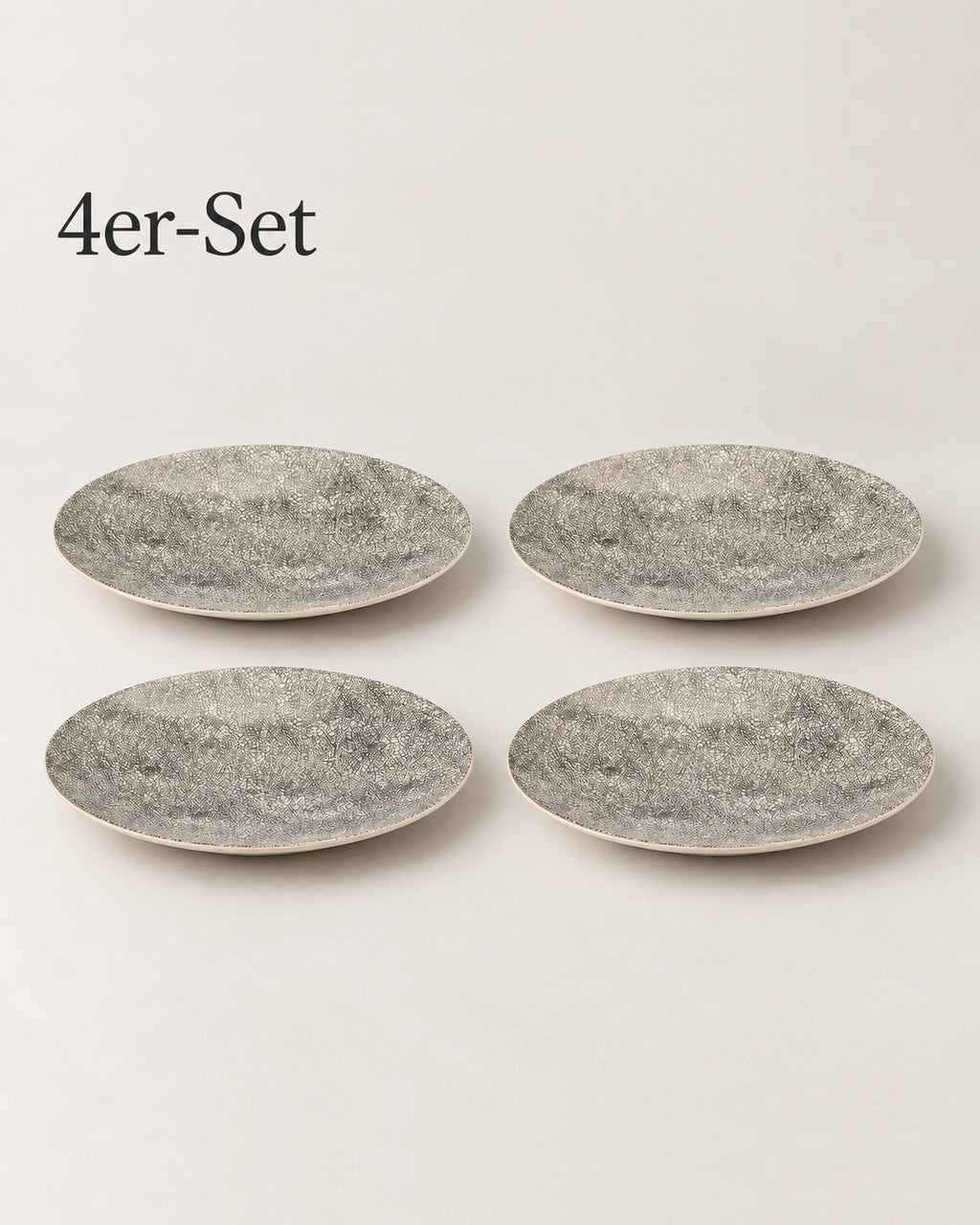 Kaori 4er-Set Teller D 27,5 cm Steingut weiß/schwarz
