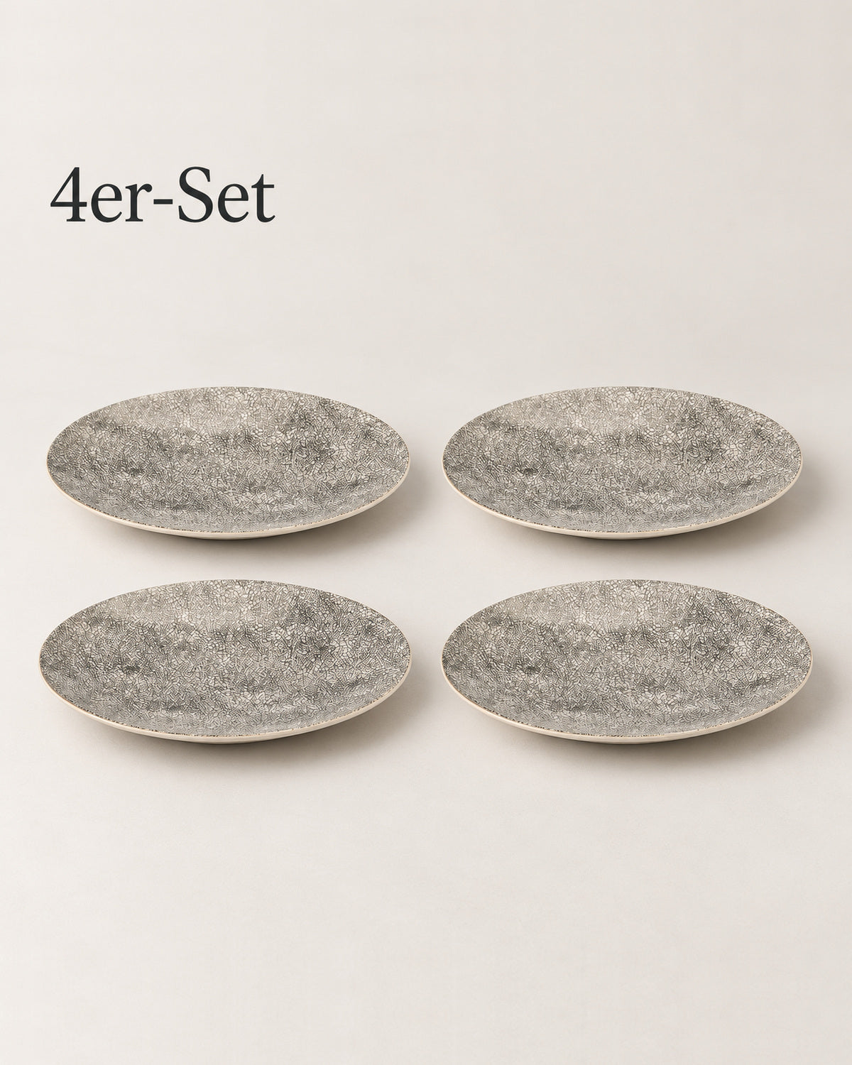 Kaori 4er-Set Teller D 27,5 cm Steingut weiß/schwarz