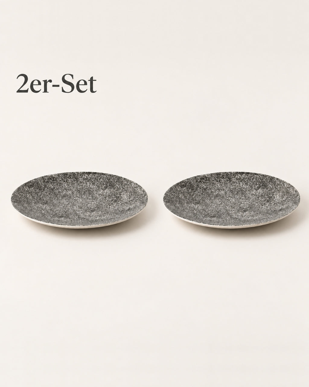 Kaori 2er-Set Servierplatte D 34,5 cm Steingut schwarz/weiß