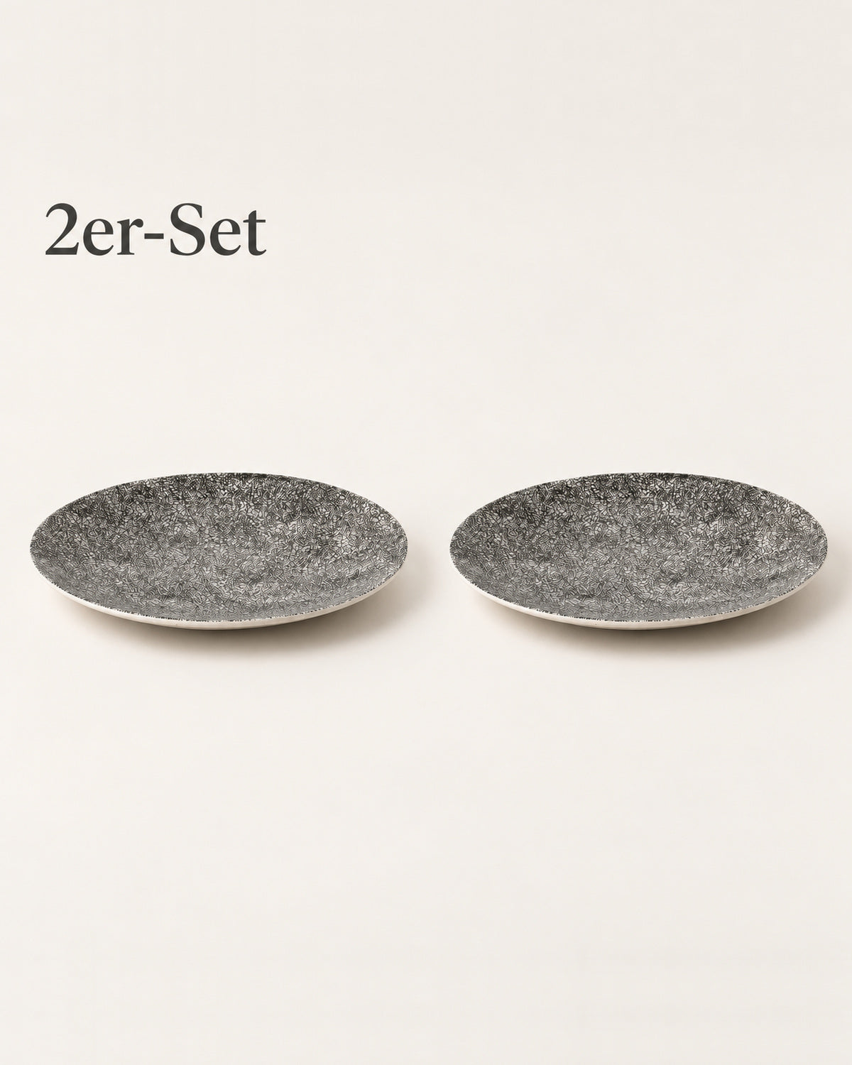 Kaori 2er-Set Servierplatte D 34,5 cm Steingut schwarz/weiß