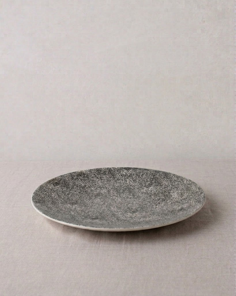 Kaori 2er-Set Servierplatte D 34,5 cm Steingut schwarz/weiß