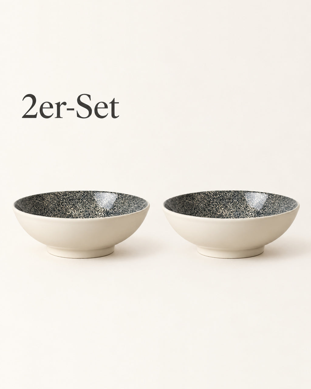 Kaori 2er-Set Schale D 30 cm Steingut schwarz/weiß