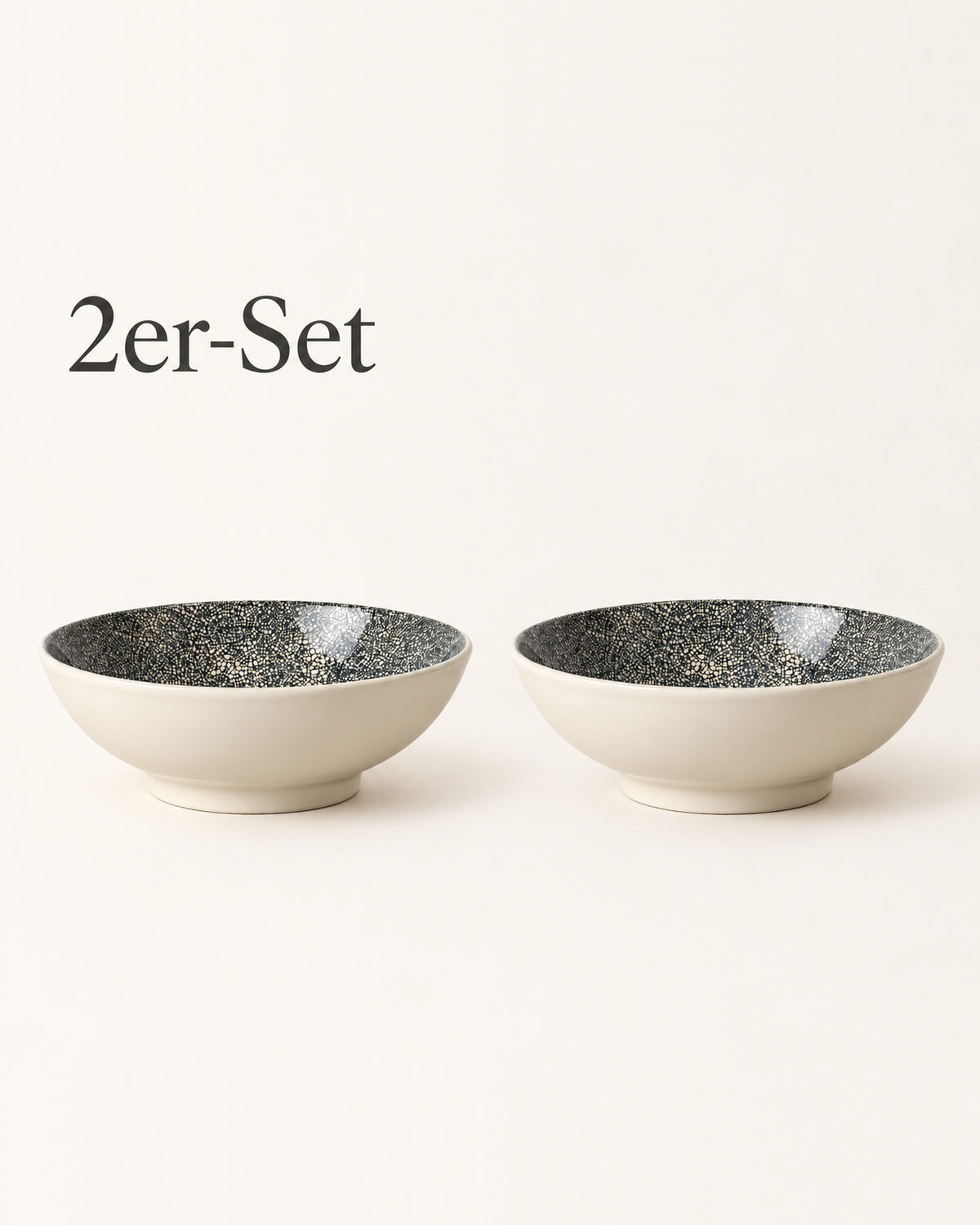 Kaori 2er-Set Schale D 30 cm Steingut schwarz/weiß