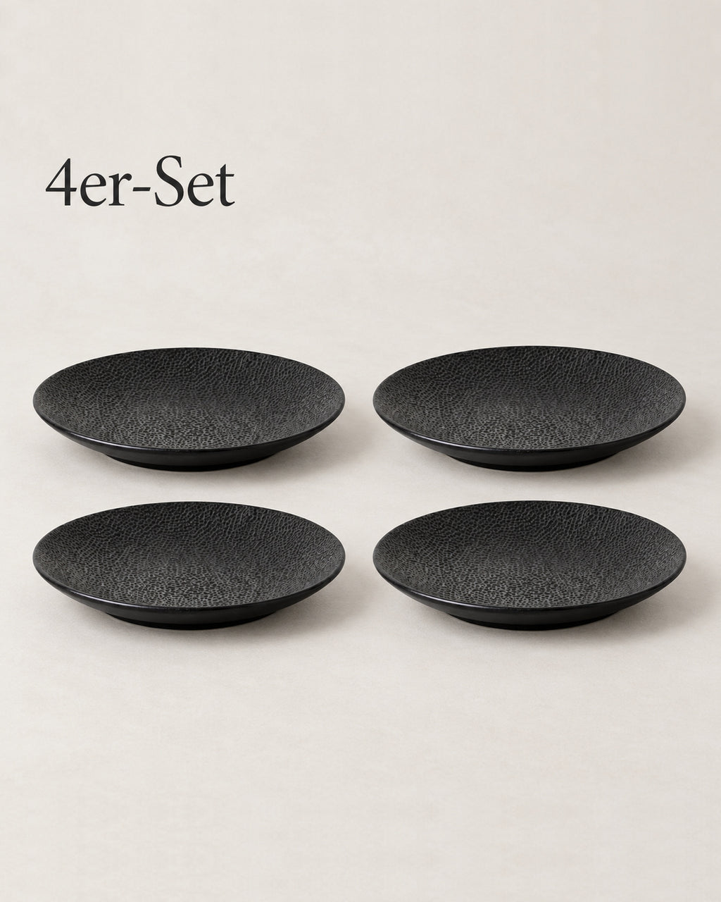 Kaori 4er-Set Teller D 21 cm Steingut schwarz