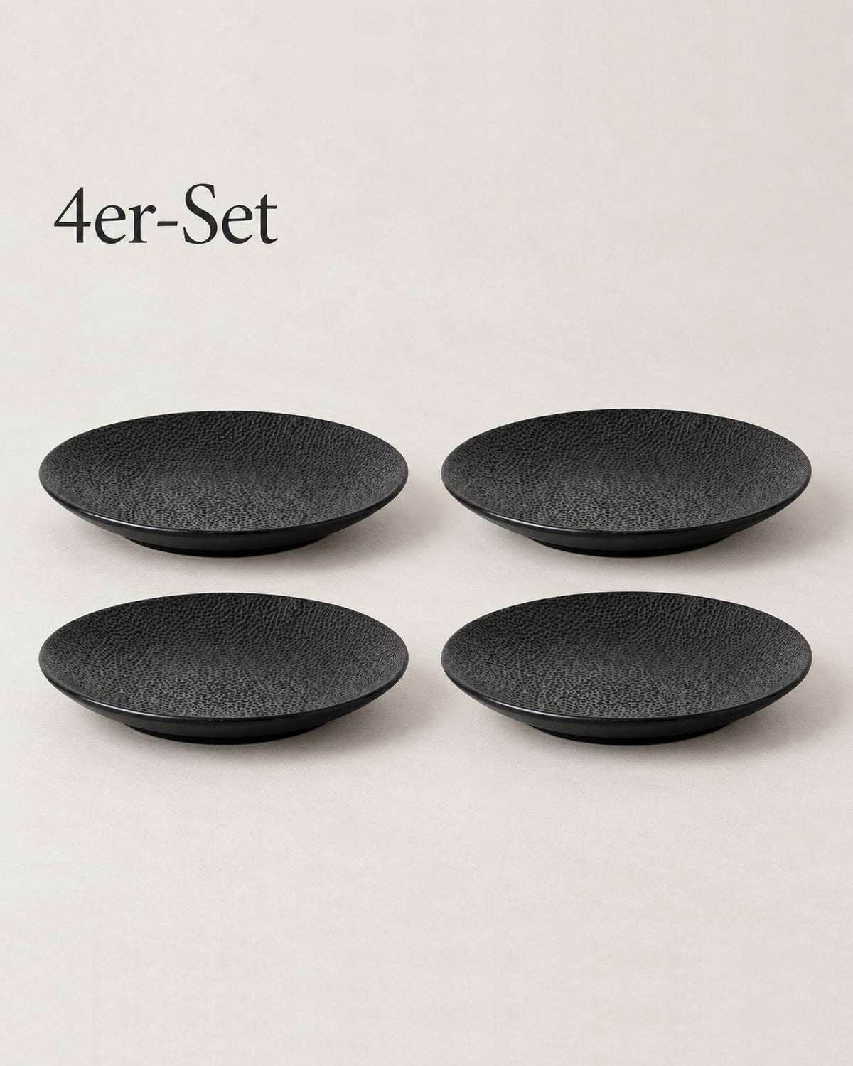 Kaori 4er-Set Teller D 21 cm Steingut schwarz