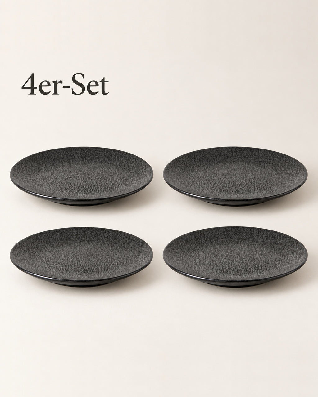 Kaori 4er-Set Teller D 27,5 cm Steingut schwarz