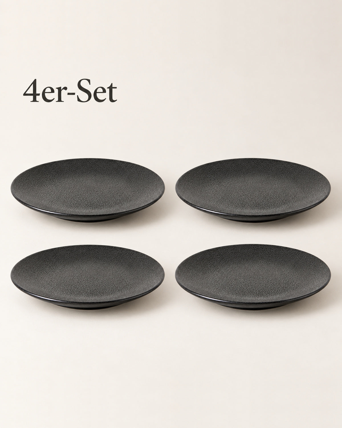 Kaori 4er-Set Teller D 27,5 cm Steingut schwarz