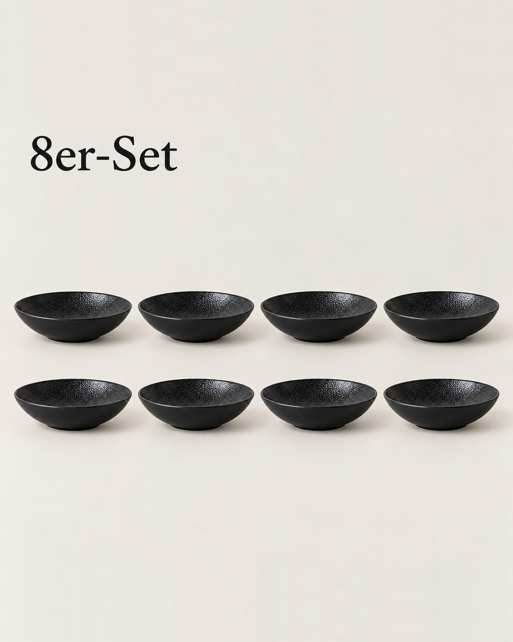 Kaori 8er-Set Schale D 14 cm Steingut schwarz