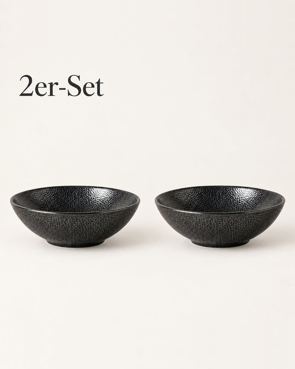 Kaori 2er-Set Schale D 30 cm Steingut schwarz