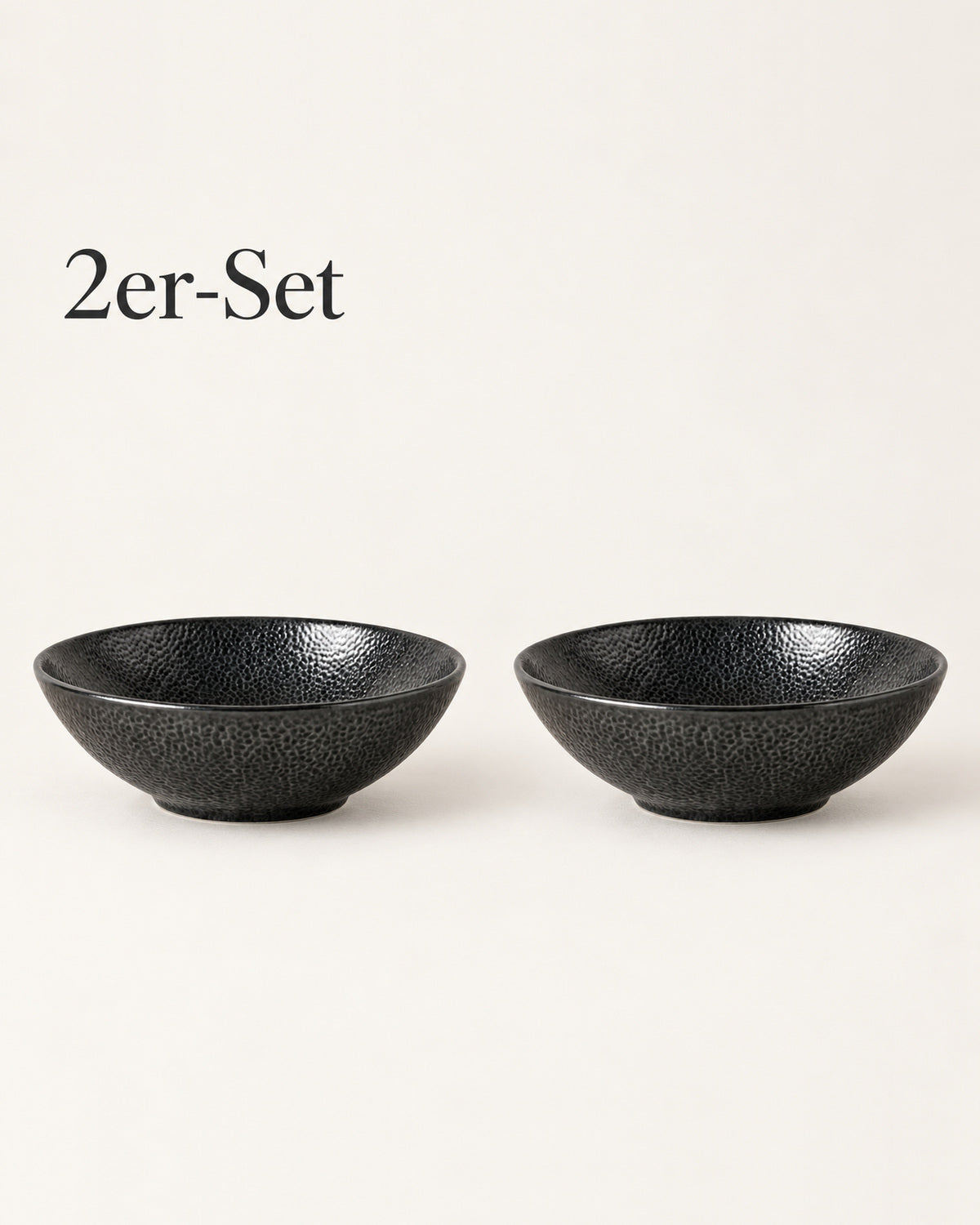 Kaori 2er-Set Schale D 30 cm Steingut schwarz