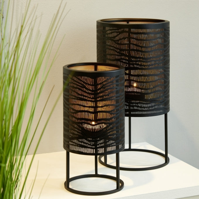 Hiroko Windlicht klein Metall schwarz