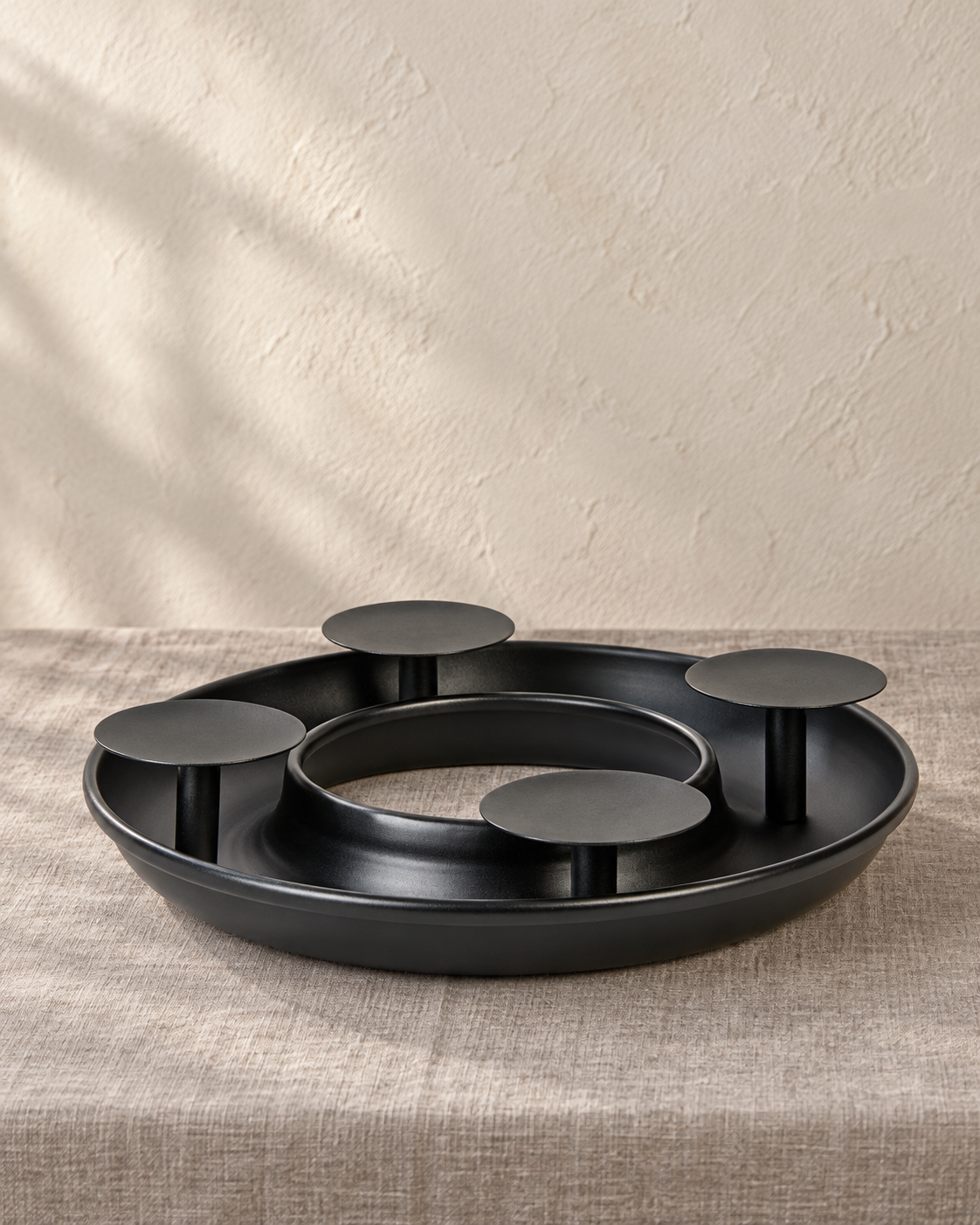 Saturnia Festkranz Eisen klein schwarz D 38,5 cm