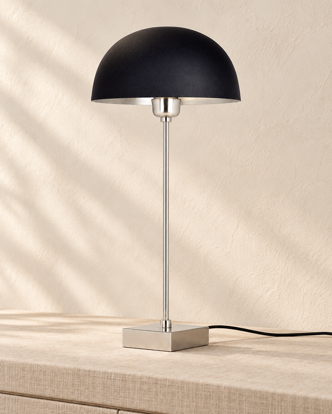 Chelsea Tischleuchte nickel/schwarz H 54cm