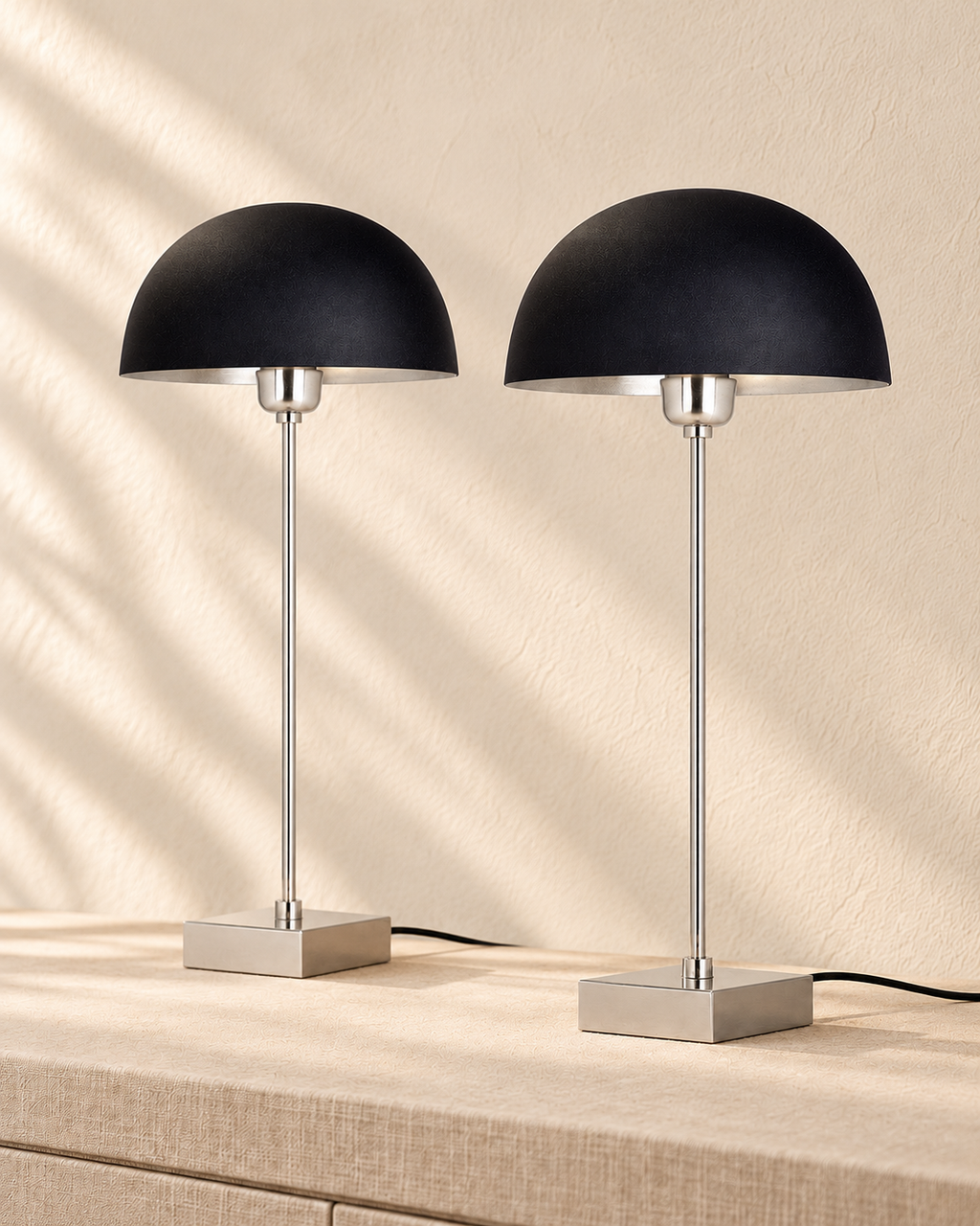 Chelsea Tischleuchte nickel/schwarz H 54cm